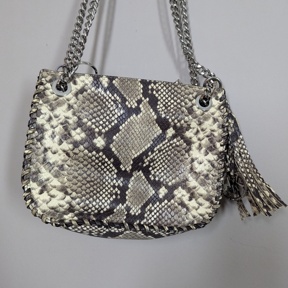 Michael Kors Snakeskin Chain Shoulder Bag Crossbody Purse 9x7 - Picture 5 of 8